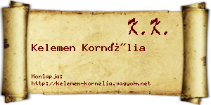 Kelemen Kornélia névjegykártya